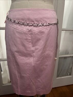 Alfani Light Pink Pencil Skirt with Silver Chain Accent